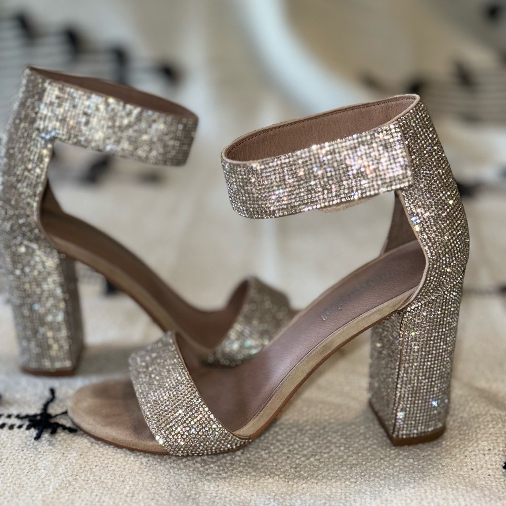Jeffrey Campbell Lindsay Rhinestone heels sandals size 6